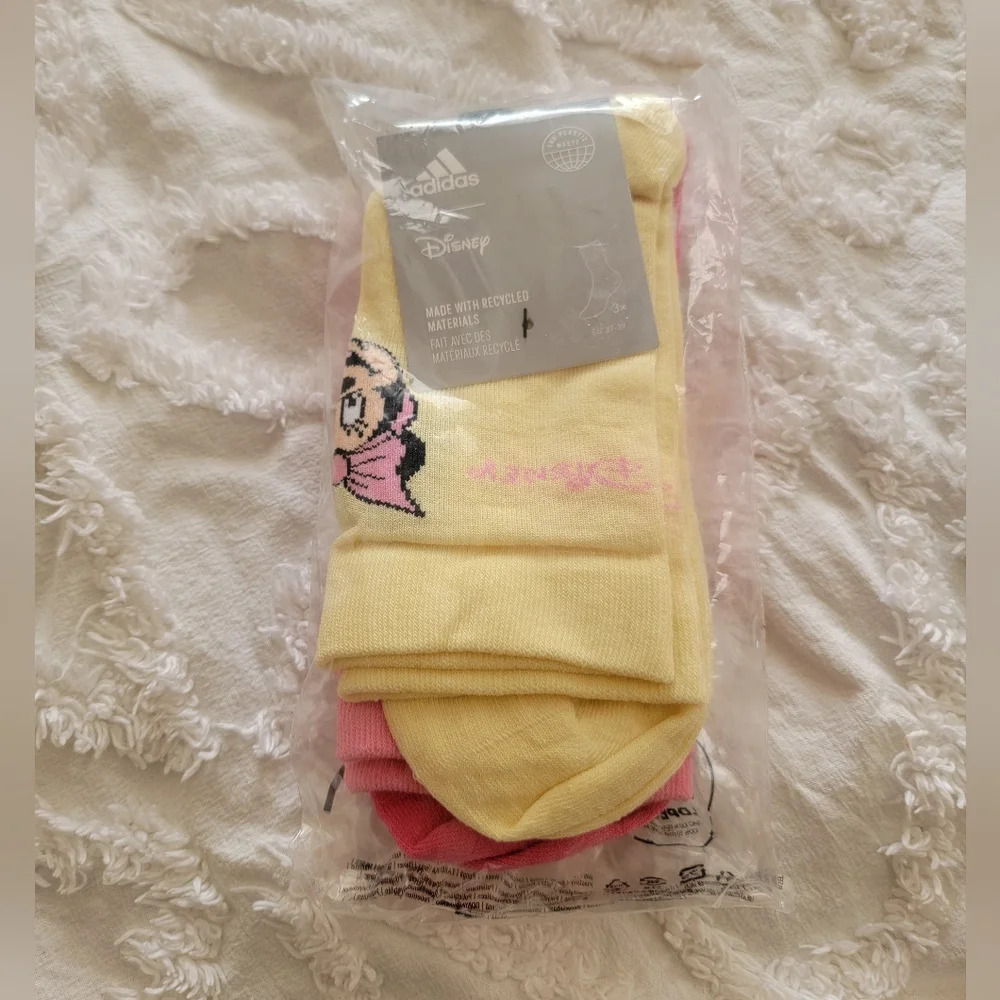 Disney X Adidas Minnie & Daisy Socks 3 Pairs NWT - Picture 4 of 9